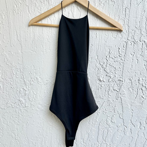 Alix NYC Sleeveless Open Back Halterneck Penn Bodysuit Black Women's Size XS - Picture 3 of 7